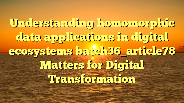 Understanding homomorphic data applications in digital ecosystems batch36_article78 Matters for Digital Transformation